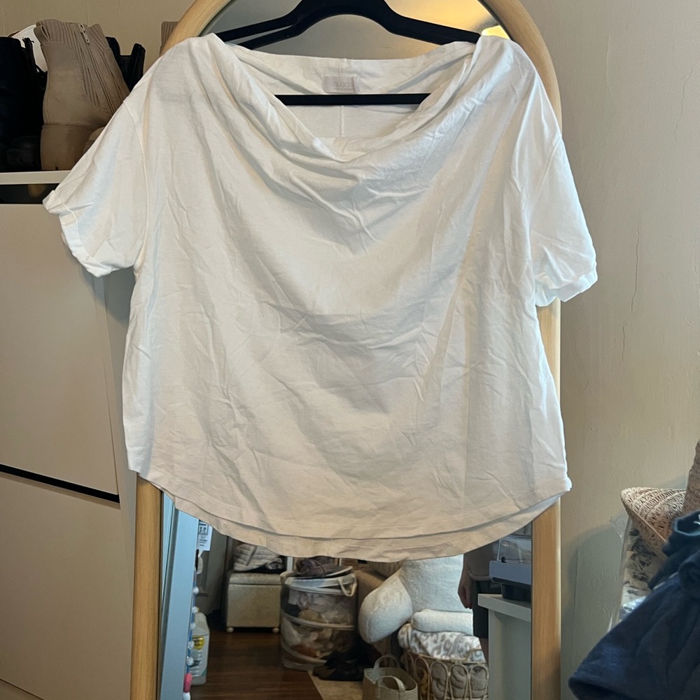 Nuuds Off the Shoulder White tee EUC